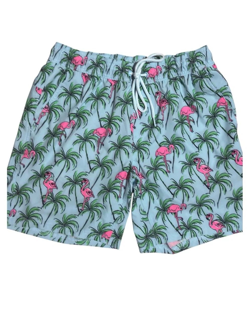 George Men’s Performance-Lined Bright Flamingo Swim Trunk Shorts